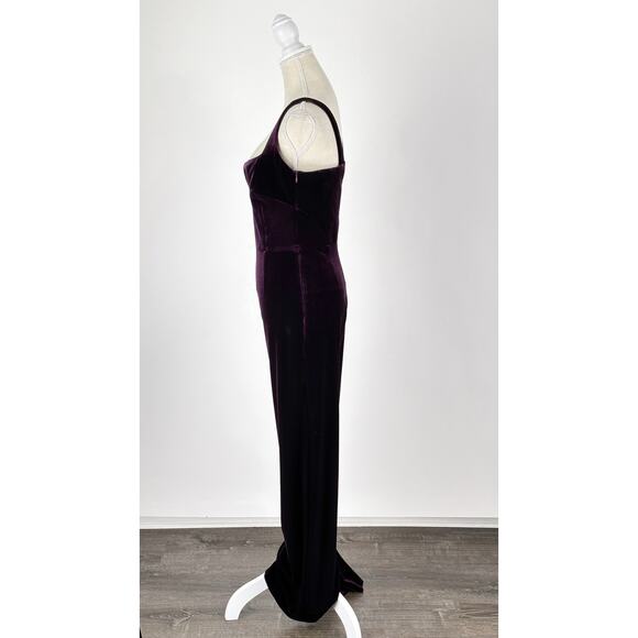 Galvan London Velvet Corset Wide Leg Jumpsuit Purple Womens Size 8 Sleeveless - Picture 8 of 11